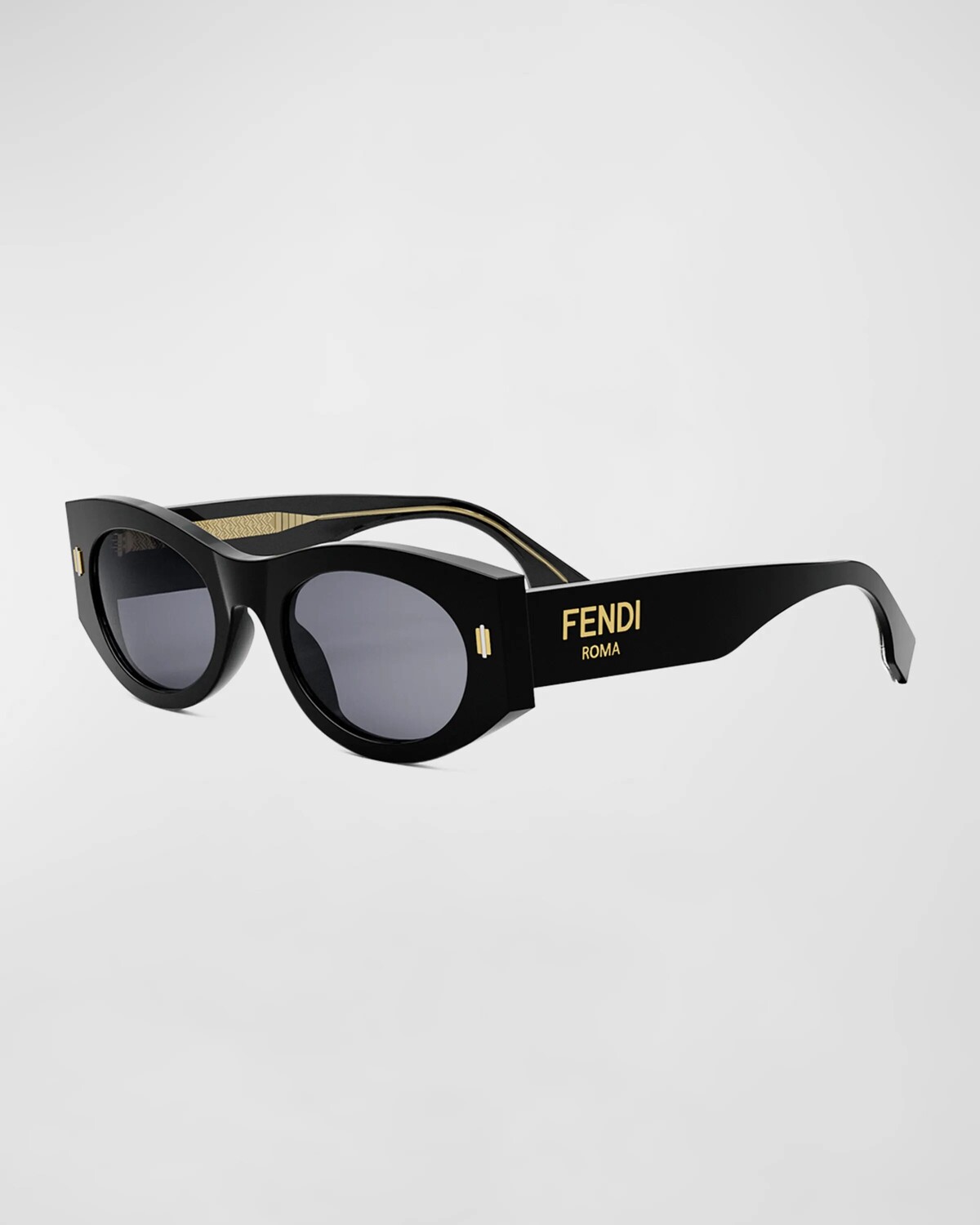 

Солнцезащитные очки Fendi Roma из ацетата с щитками, цвет Black