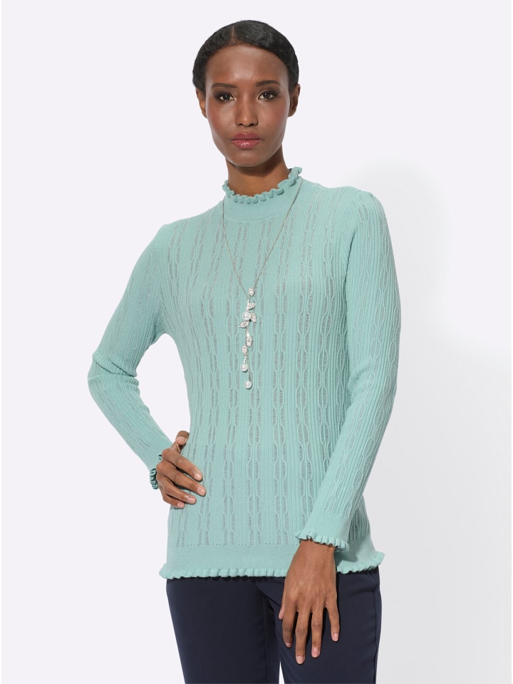 

Свитер с длинными рукавами цвета лайма и мяты creation L