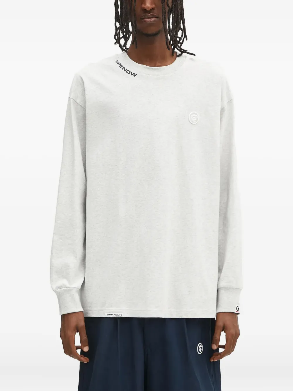 

Футболка с длинными рукавами и логотипом AAPE BY *A BATHING APE, серый