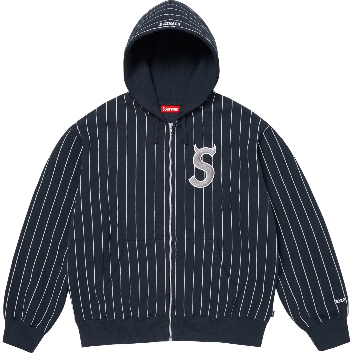Толстовка на молнии с капюшоном Devil S Logo, унисекс Supreme, Stripes/Stripe