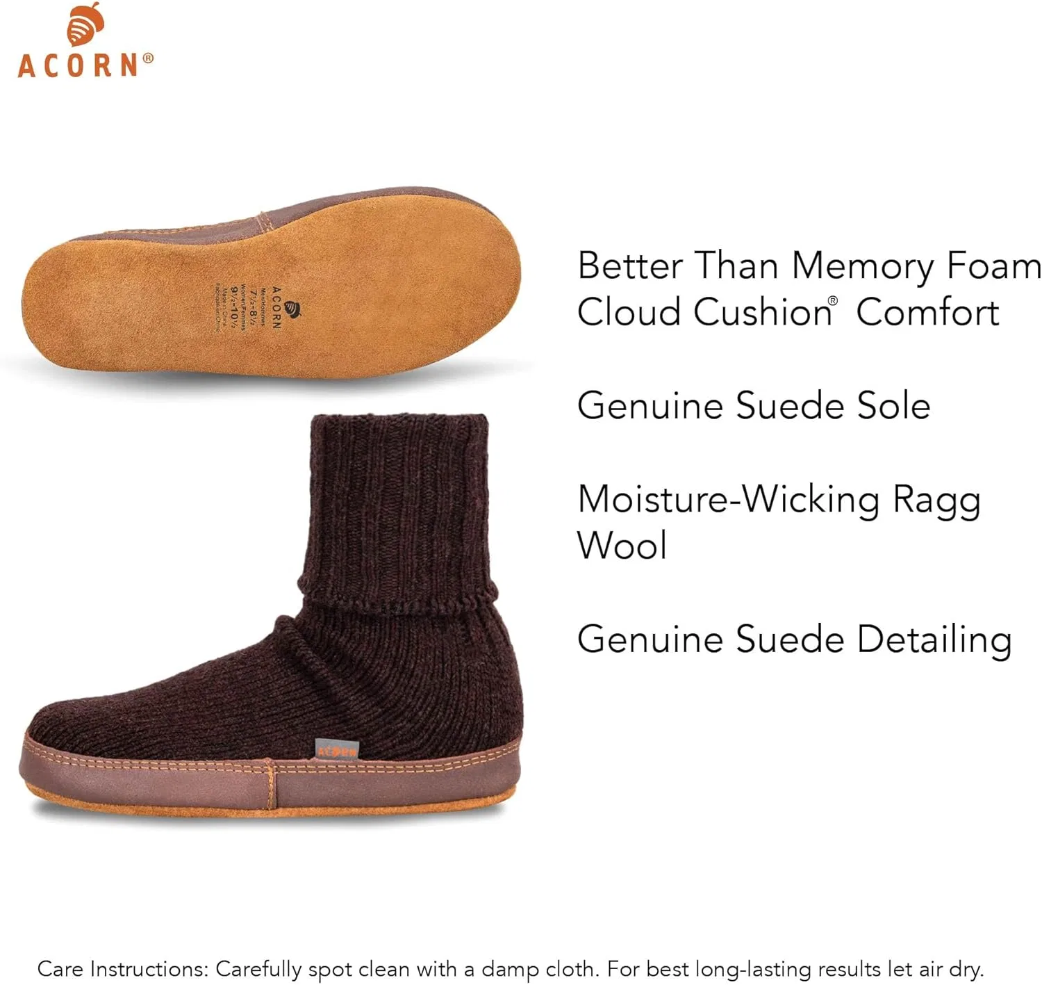 Тапочки унисекс Acorn, Raisin — фото 3