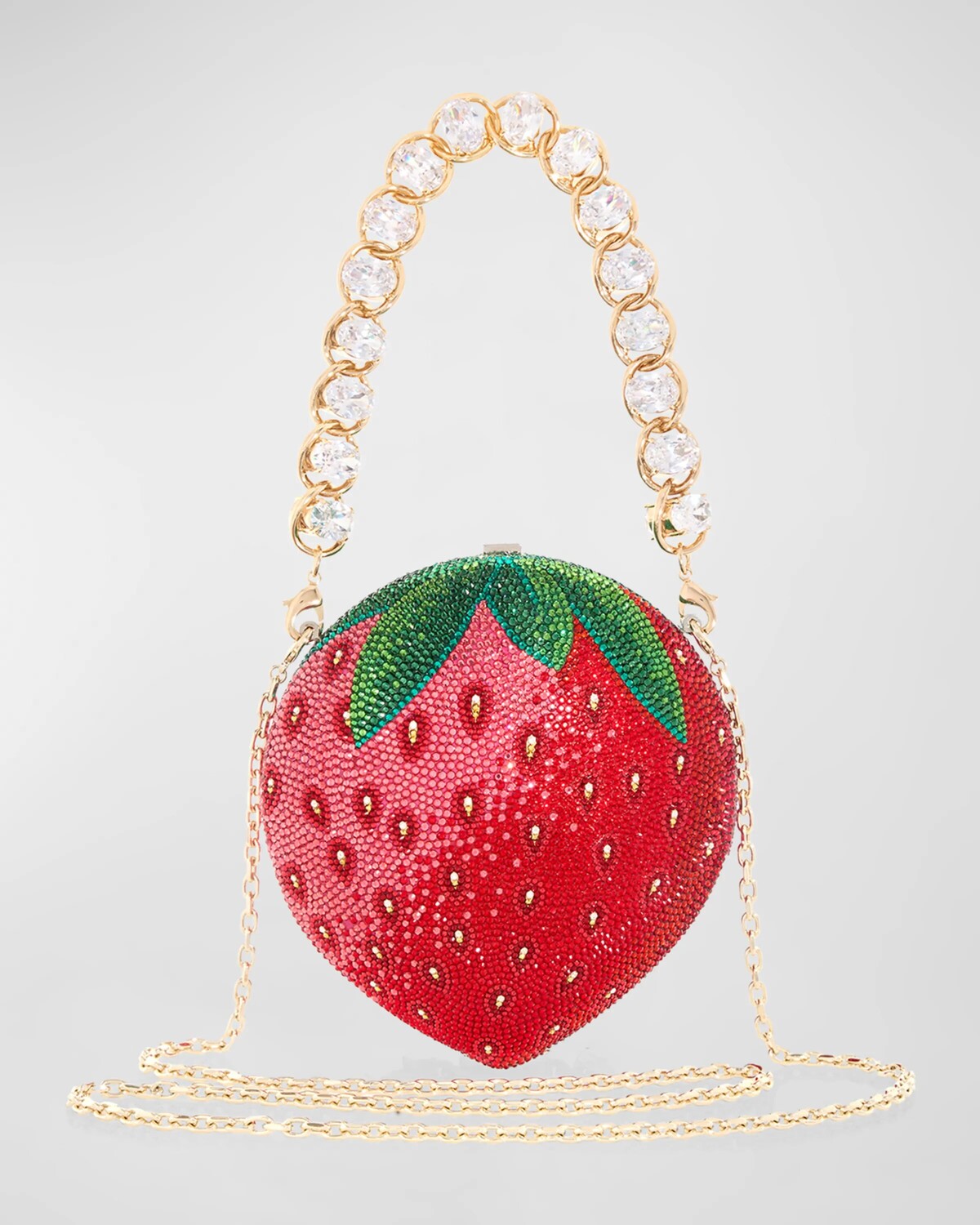 

Сумка с ручкой сверху и кристаллами Strawberry Judith Leiber Couture, цвет Sivler Light Sapphir