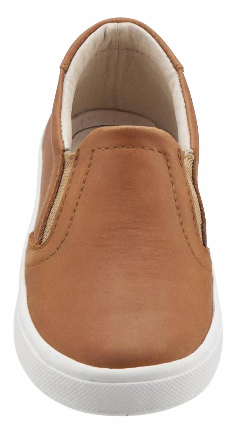 Детские кожаные кроссовки Hoff Slip On, бежевого цвета Old Soles — фото 2