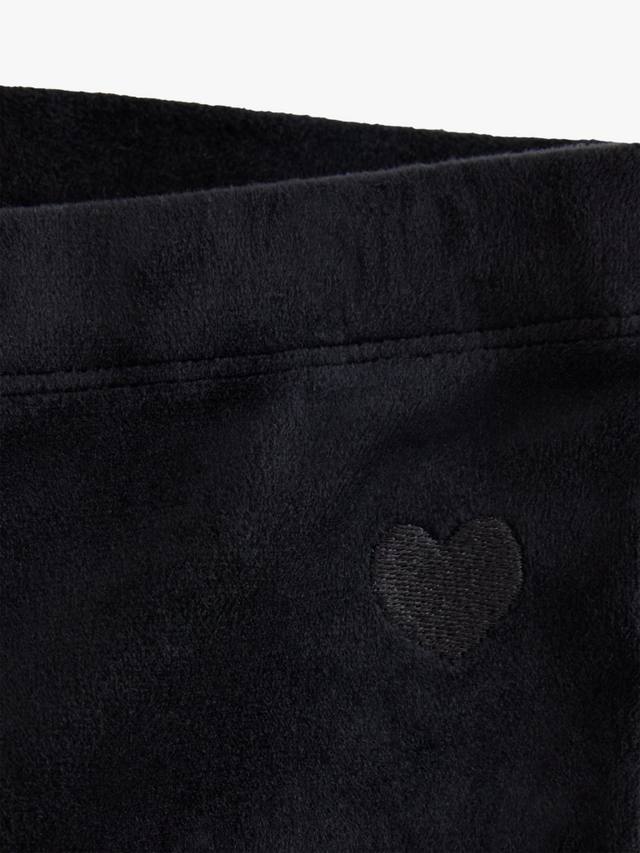 Детские велюровые леггинсы с резинкой и расклешёнными штанинами Lindex, Black — фото 3