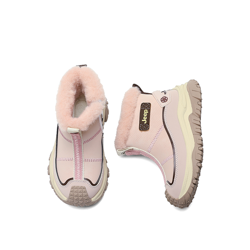 Высокие детские ботинки Khaki Brown Lotus Pink Kids' Jeep, Khaki Brown/Lotus Pink — плотный хлопок — фото 3