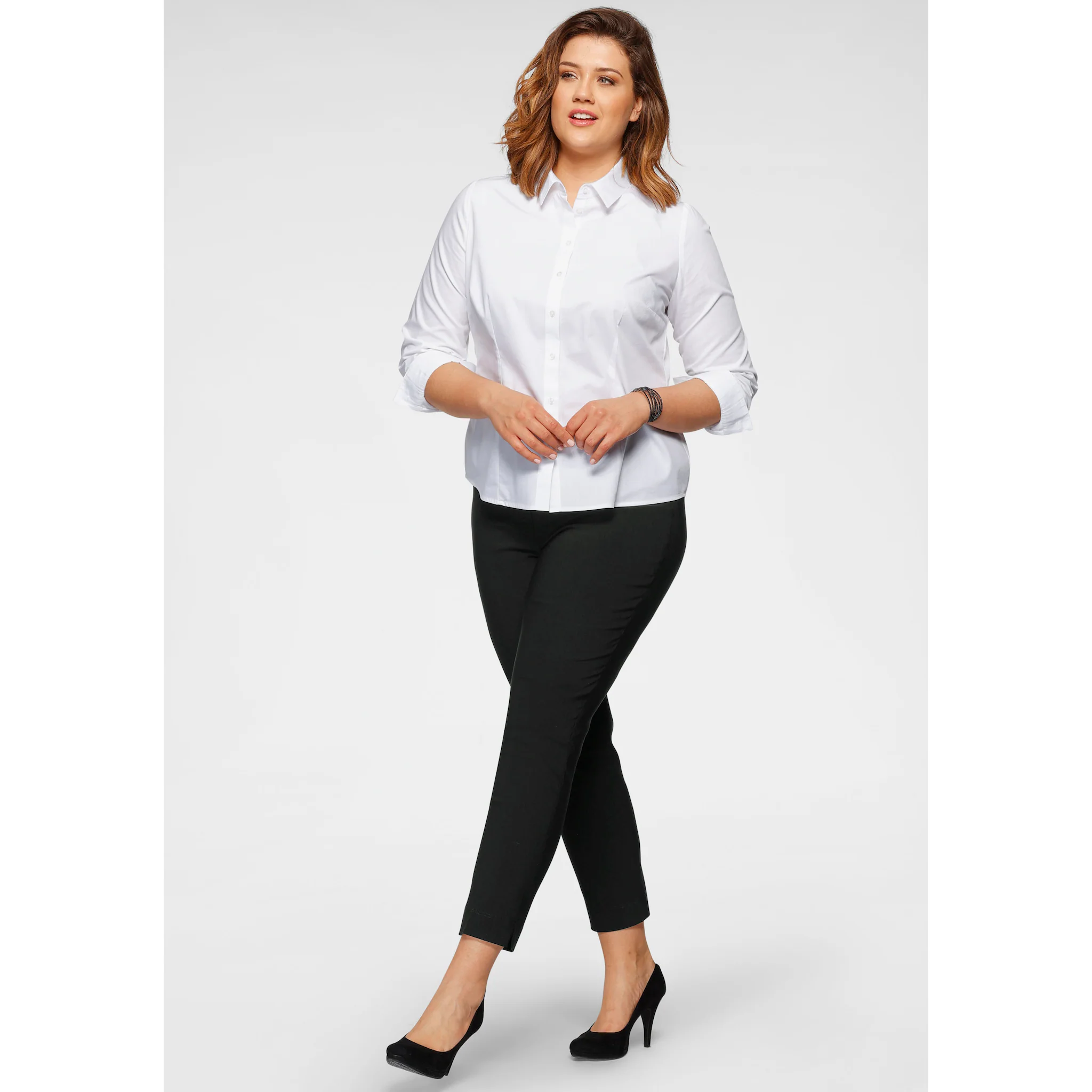 

Тканевые брюки KjBRAND "Susie XS Ankle Bengaline", с поясом-комбинацией, черный