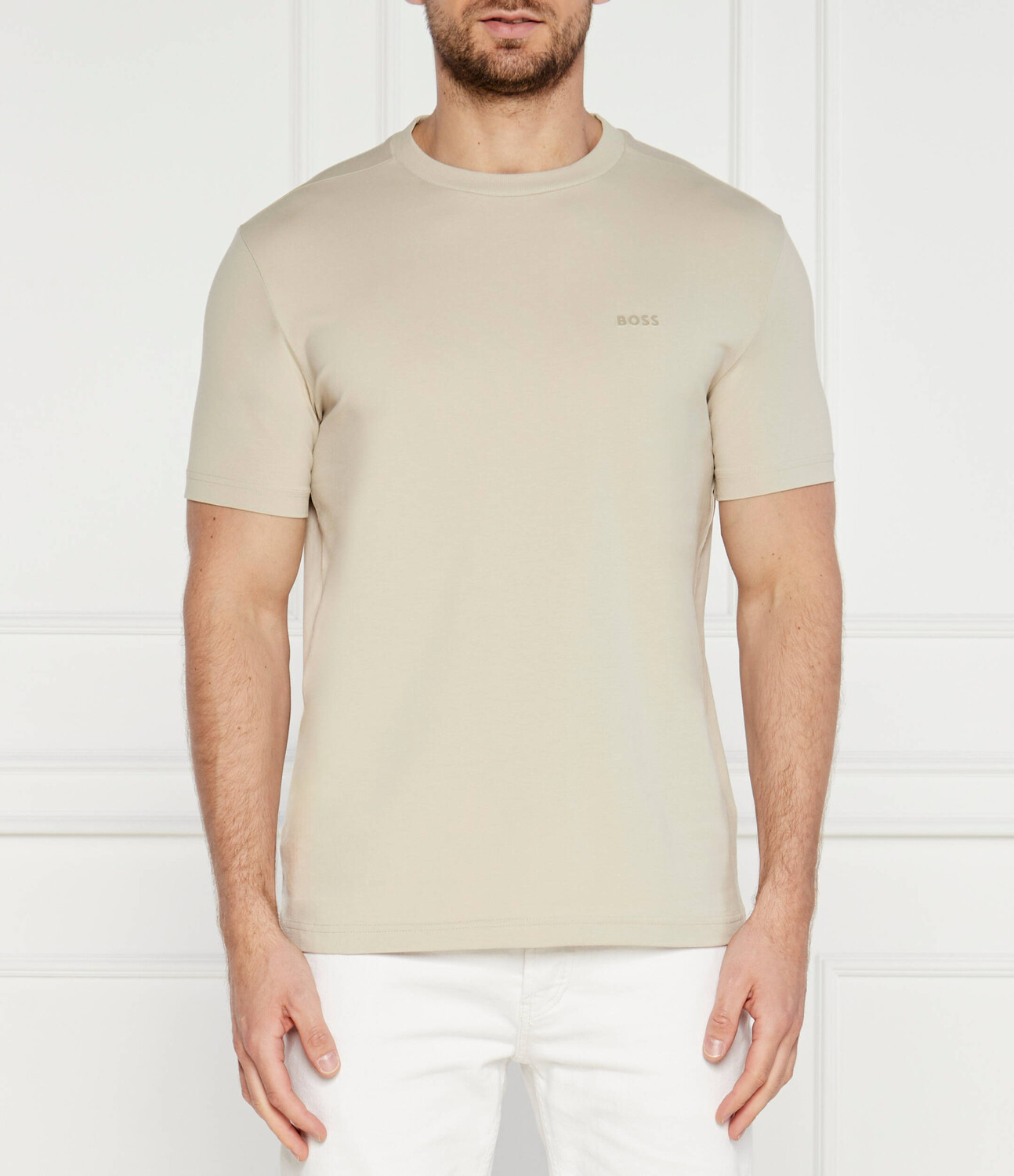 

Футболка BOSS GREEN Regular Fit stretch, бежевый