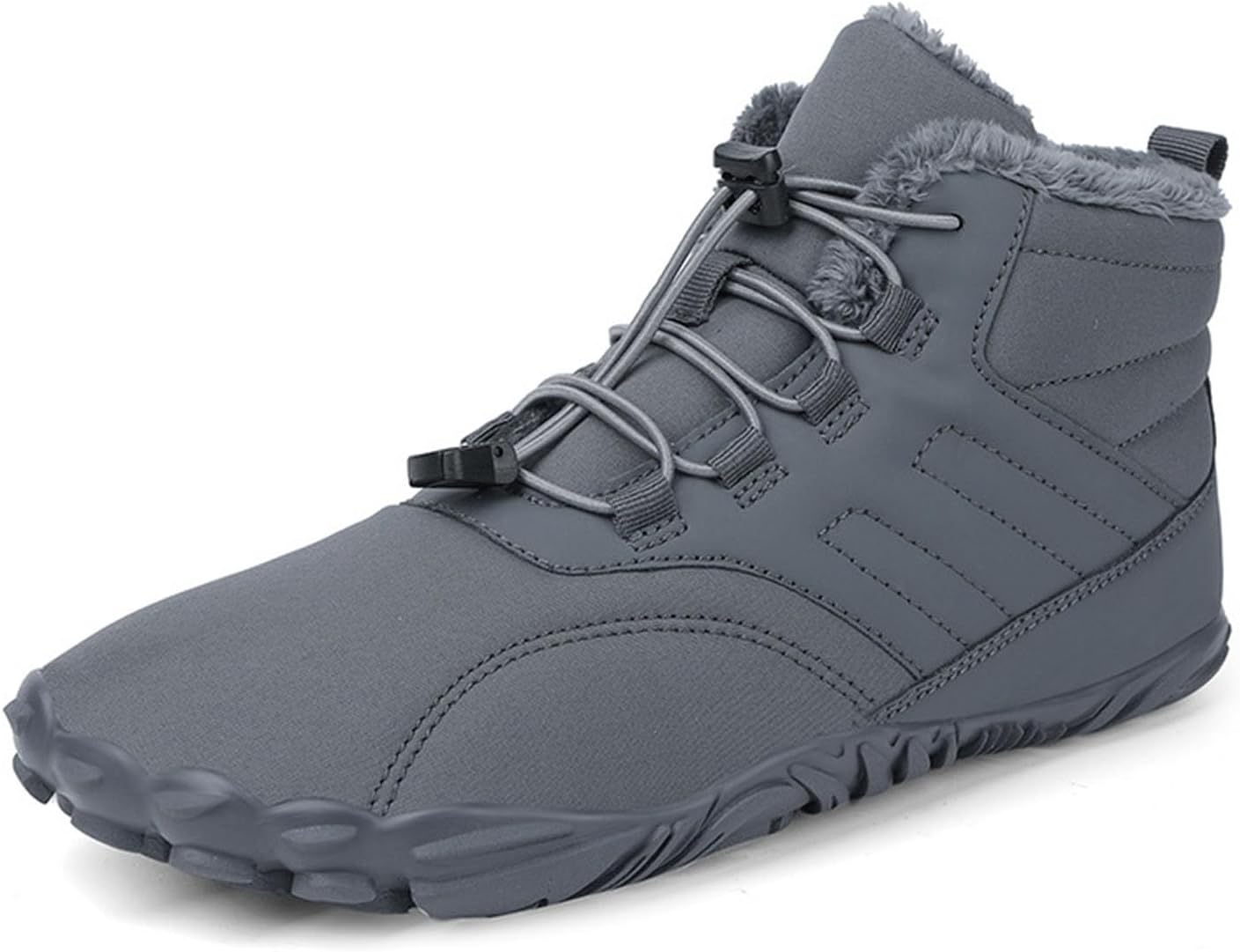 

Зимние ботинки для походов для женщин и мужчин, быстро сохнущие, с широкой носочной частью, ботильоны на щиколотку, уютные тапочки с меховой подкладкой, теплые обувь Generic, серый