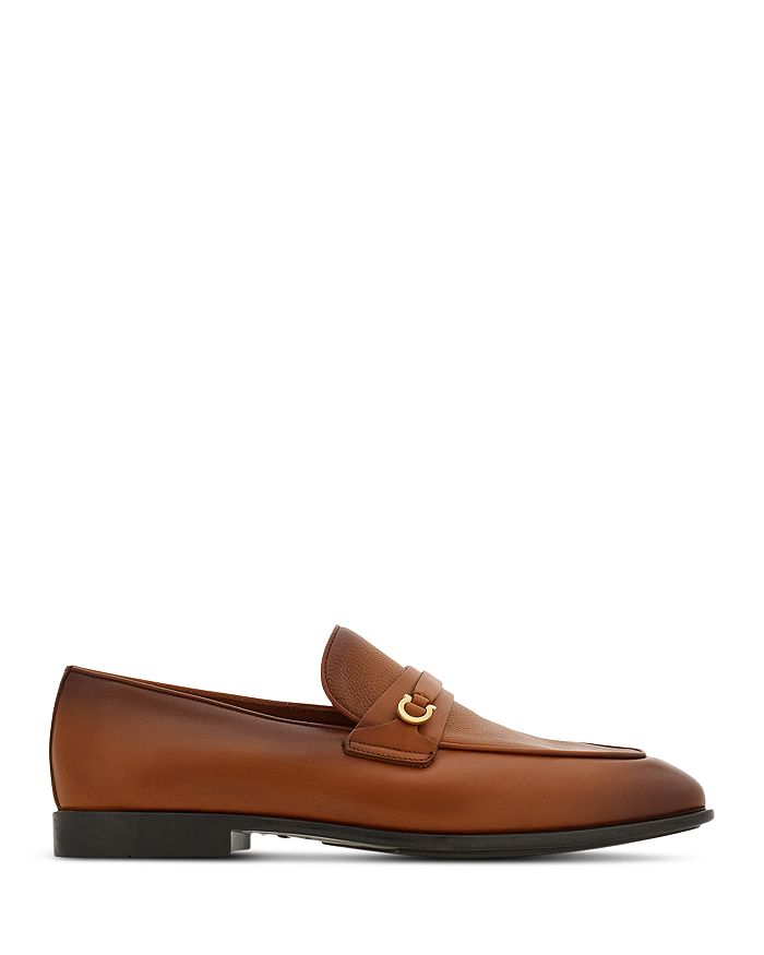 

Мужские кожаные лоферы Desiovit с орнаментом Gancini FERRAGAMO, коричневый/бежевый