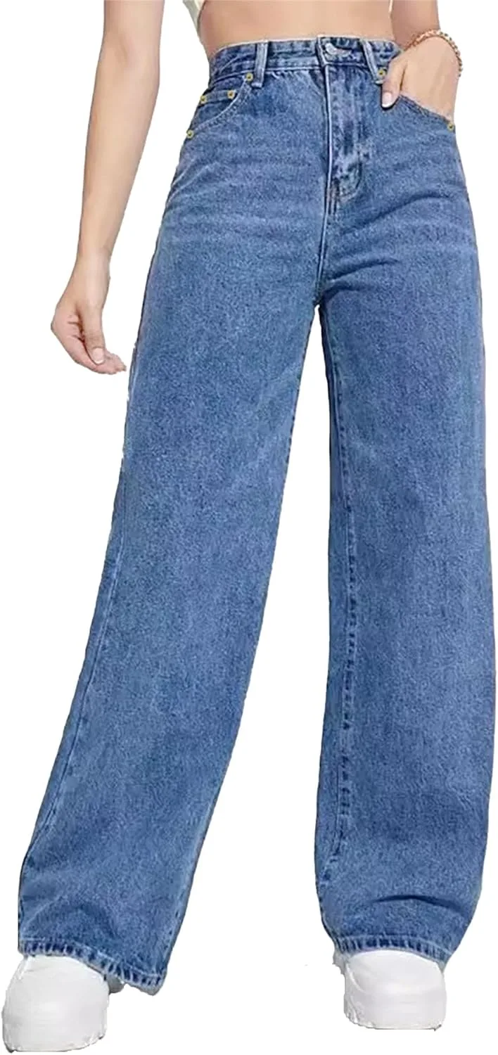 

Джинсы женские High Waist Straight Leg