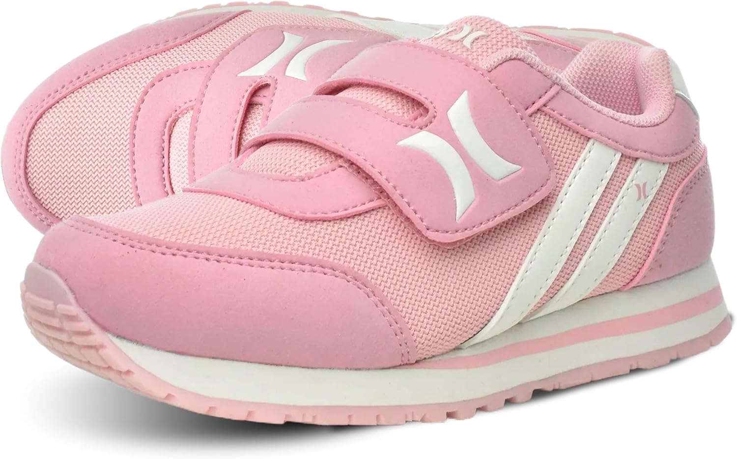 

Детские кроссовки Hurley Kid's Knox для ходьбы - детские кроссовки с липучкой для легкого надевания, легкие обувь для бега и ходьбы для мальчиков и девочек, кроссовки для малышей, белый/розовый