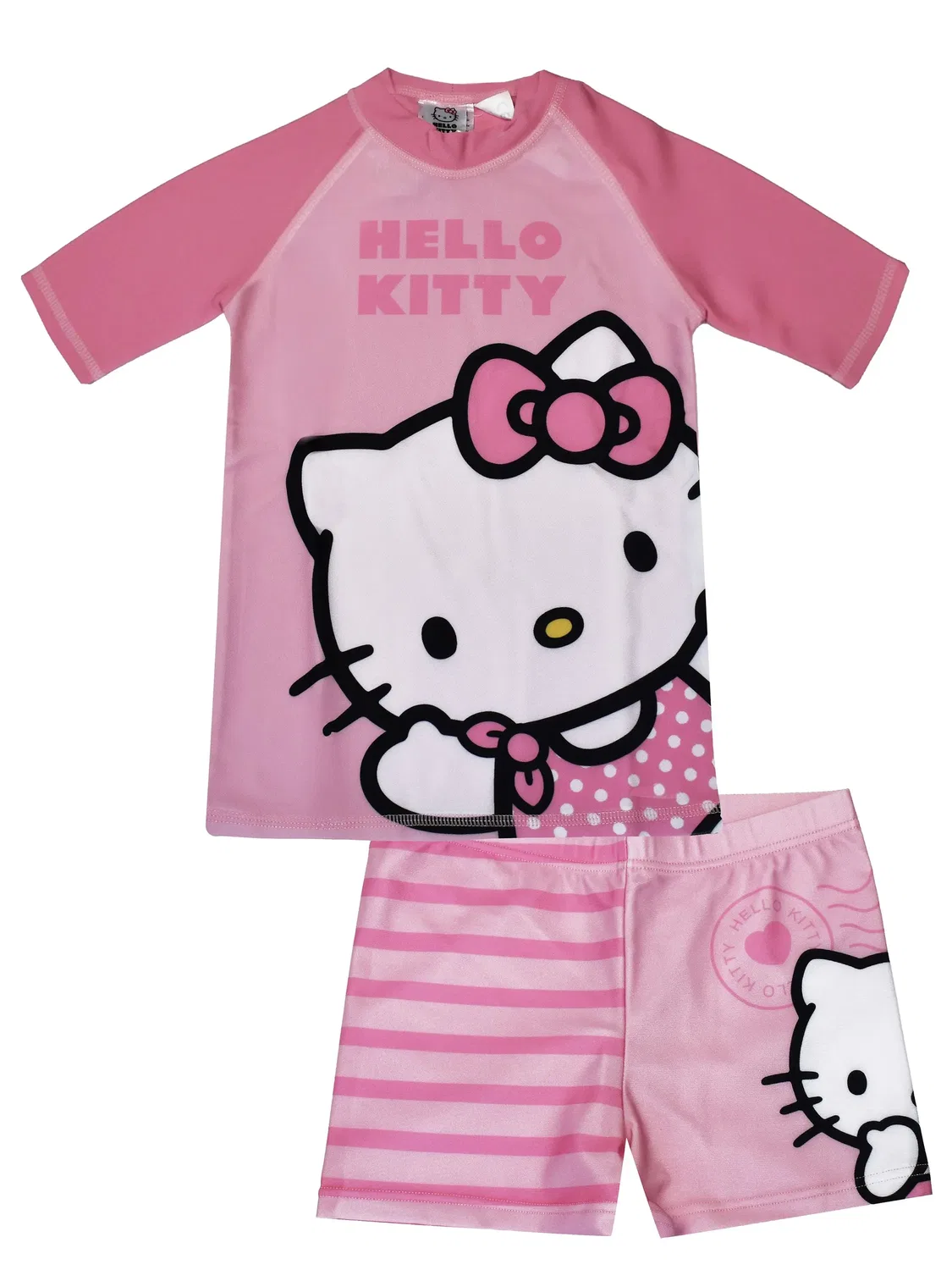 Комплект для плавания с UV-защитой 30 с футболкой и шортами Hello Kitty, розовый
