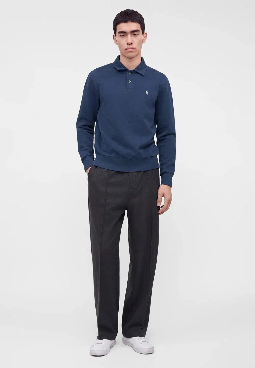 Толстовка-Поло из флиса с петлевой структурой Polo Ralph Lauren, Cruise Navy — фото 2