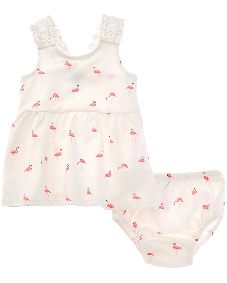 Детское платье с кружевными плечами комплект из 2 предметов Flamingo Fun Splendid, розовый