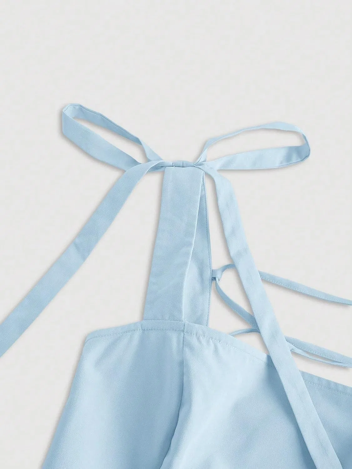 Женское летнее мини-платье с открытой спиной, Baby Blue — фото 4