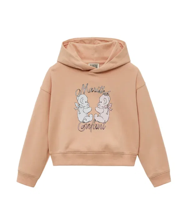 Худи на молнии с капюшоном Baby Bear Crop, Marithé Kids, коралловый
