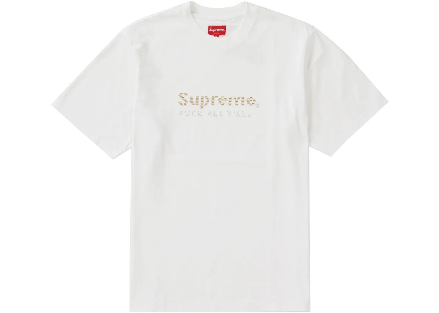 Мужская футболка с принтом Supreme Gold Bars Tee, White
