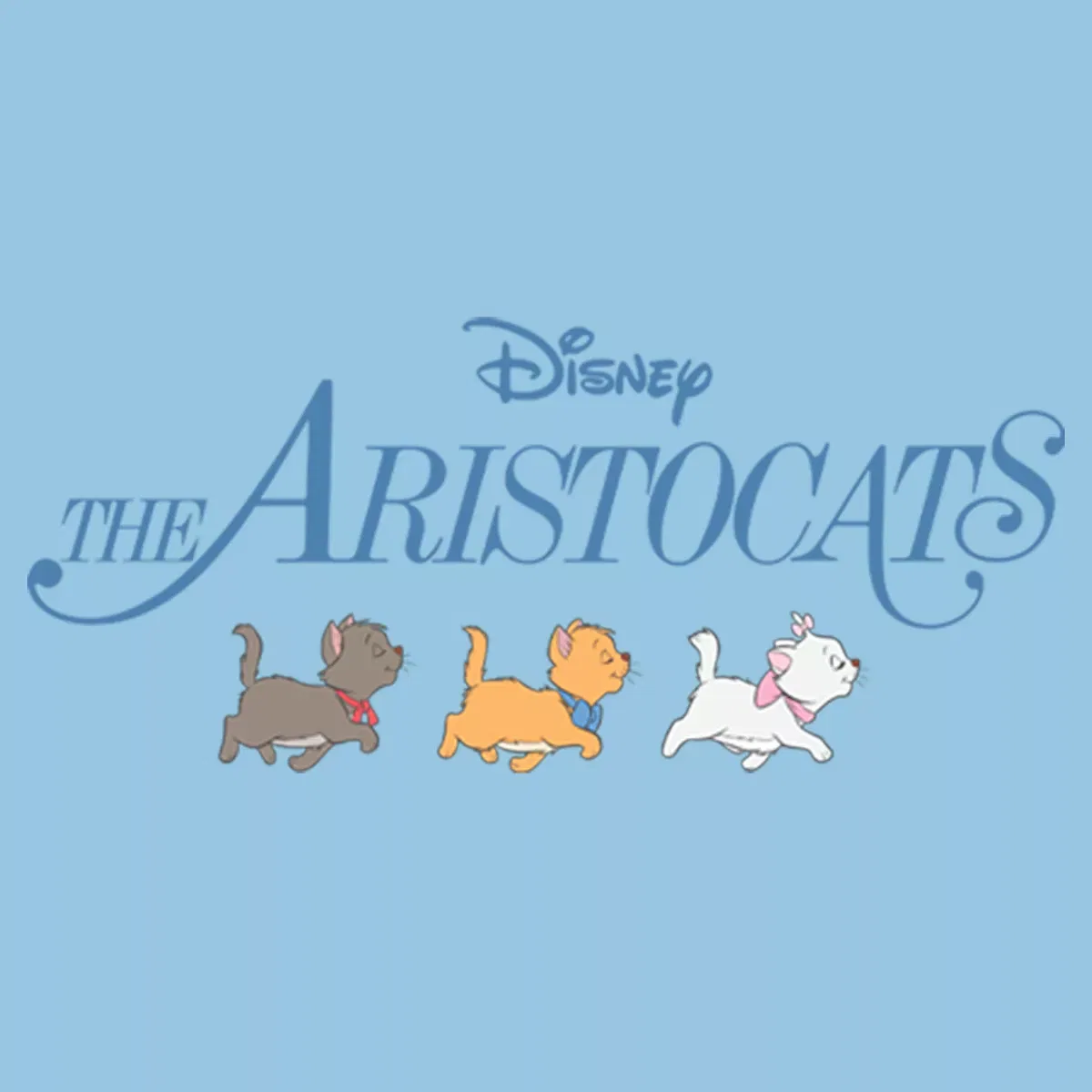 Детская футболка с принтом Aristocats Kitten Strut Movie Logo Disney, Light Blue — фото 2
