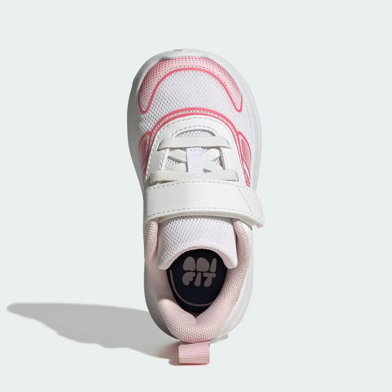 Детские кроссовки с эластичными шнурками TENSAUR RUN 4.0 Adidas Sportswear, белый/розовый/светло-розовый — фото 2