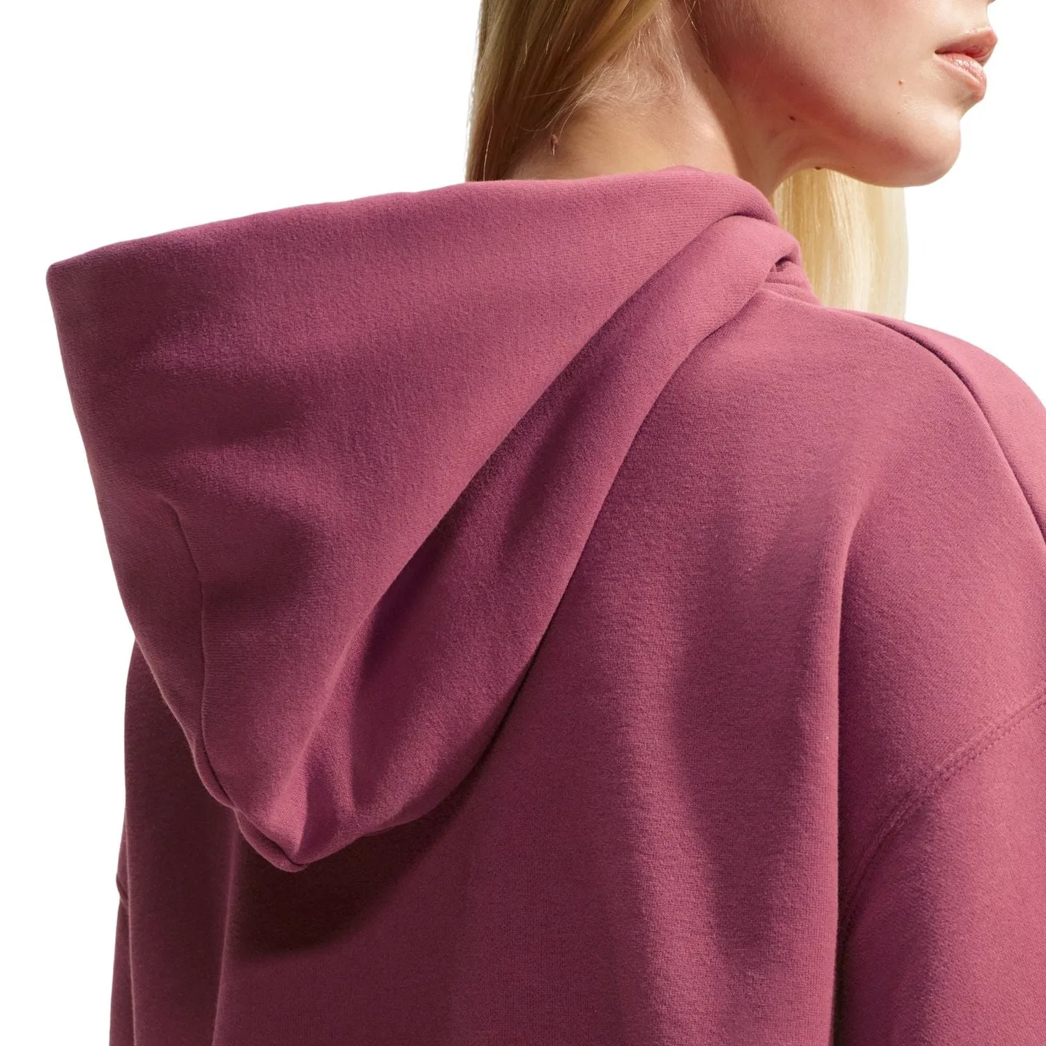 Женское худи Studio Fleece Medium Weight Oversized Cropped Hoodie 'Pink Smoke Sail' Nike, Pink Smoke/Sail — фото 4