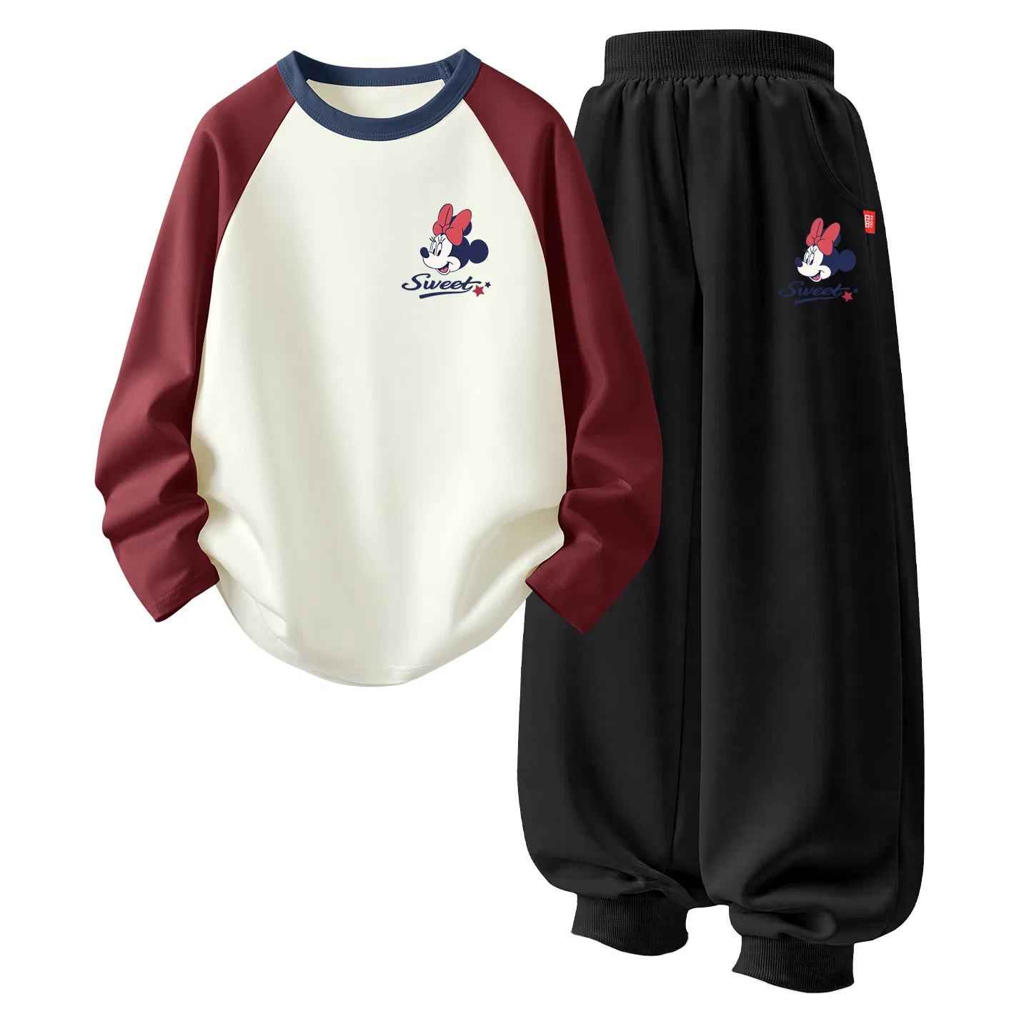 Детский спортивный комплект с круглым вырезом, Ditianjie K, Disney, Ditianjie K Tibetan Red+Ditianjie K Black