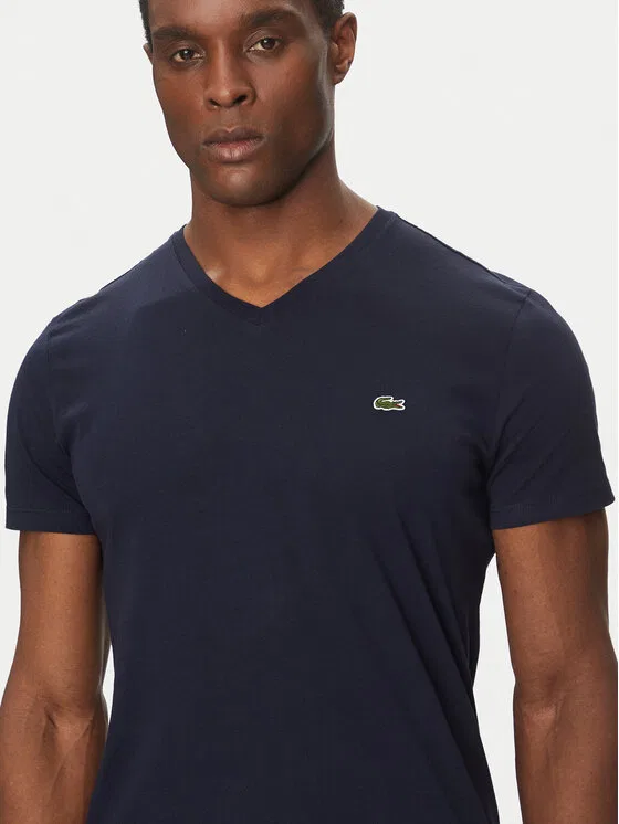 Футболка Lacoste Regular Fit с V-образным вырезом, темно-синий — фото 4