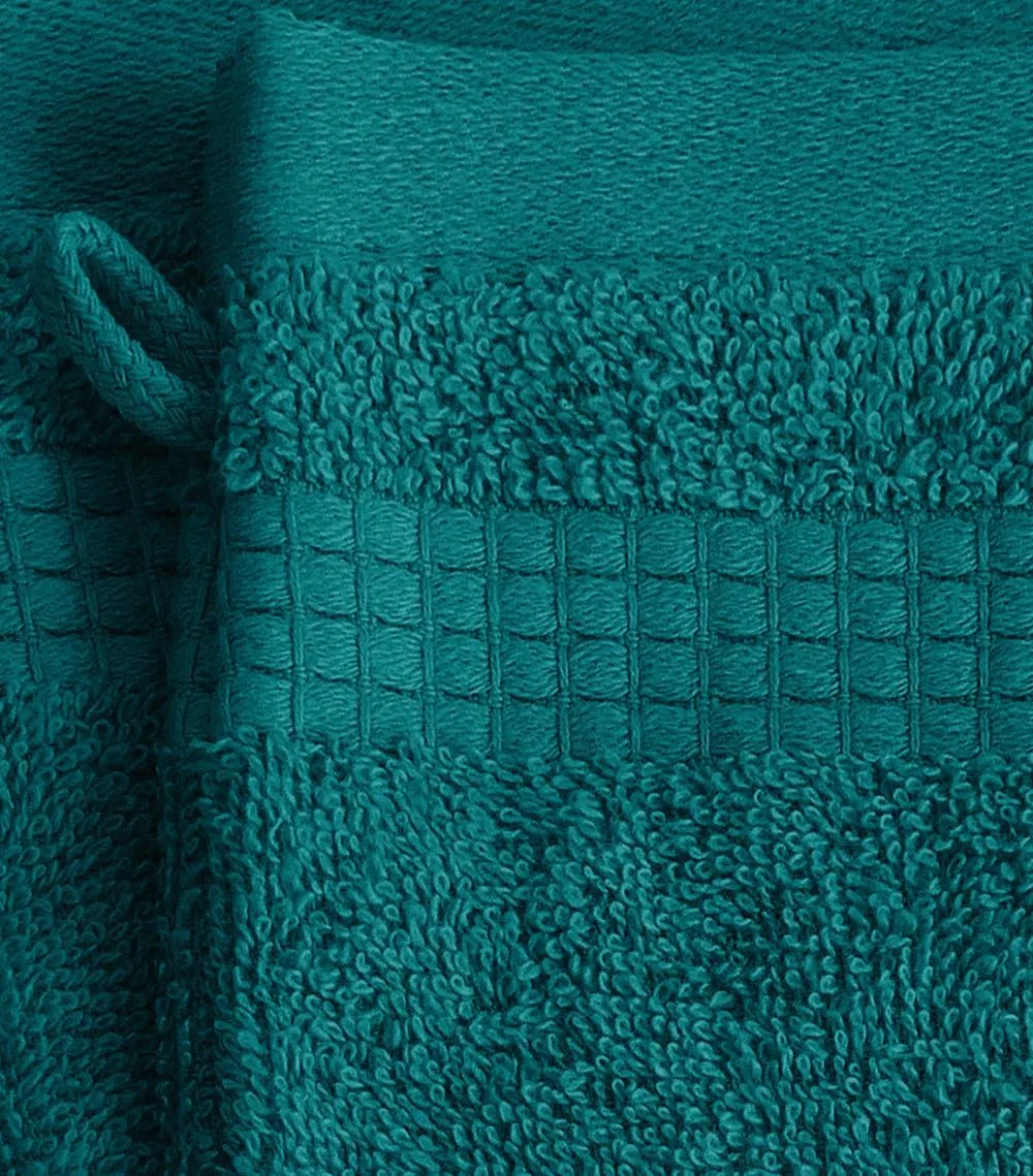 Мочалка 100% хлопок 450 г/м² Le linge de Jules, набор 6 шт, 15x21 см, Blue (Bleu Canard) — фото 2