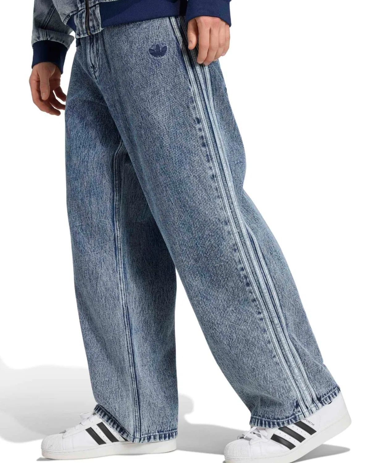 Мужские джинсы свободного кроя SST Denim Jeans Straight Leg Adidas, Light Indigo Blue — фото 2
