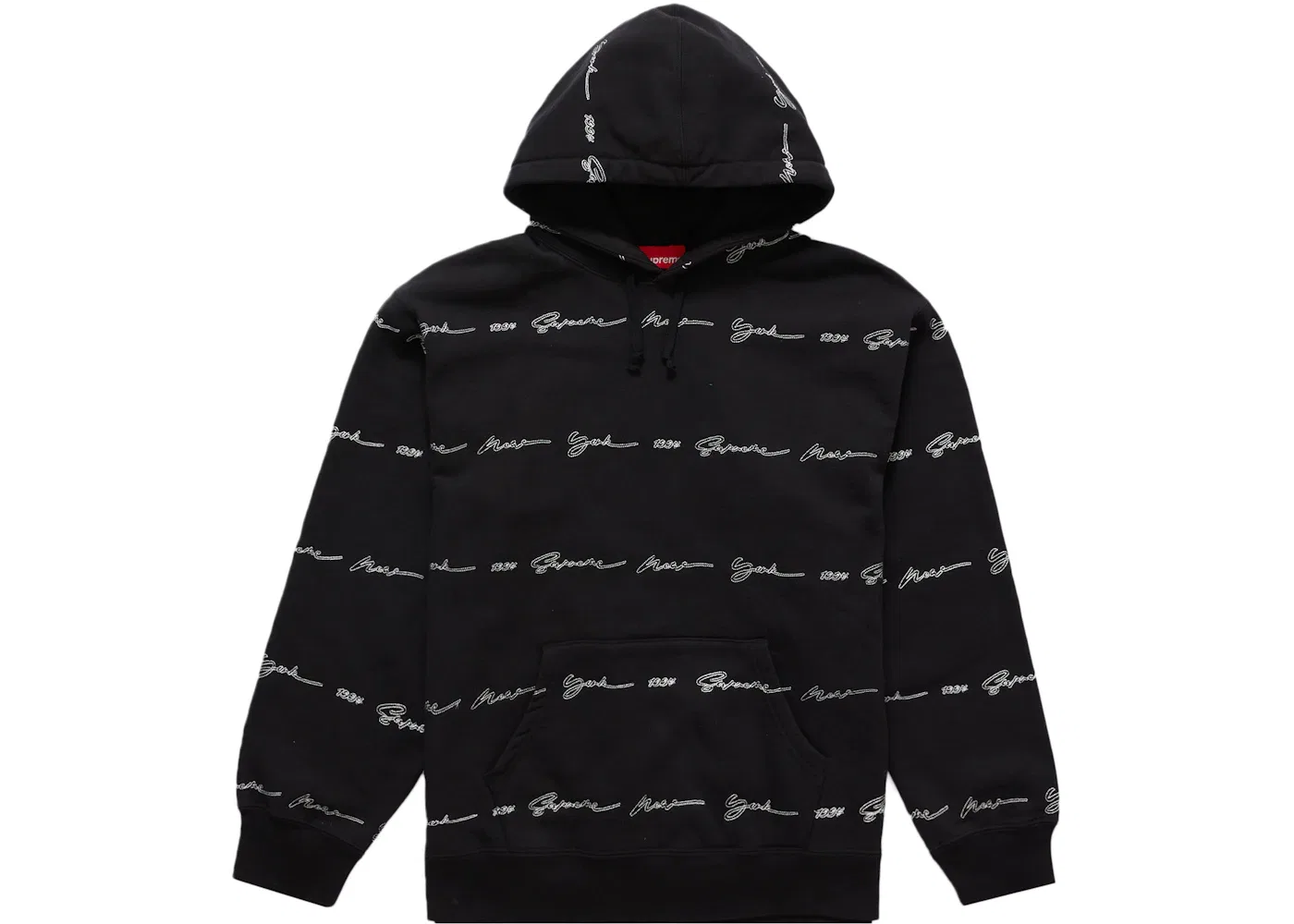 Мужской худи с принтом Supreme Script Stripe Hooded Sweatshirt Supreme, Black