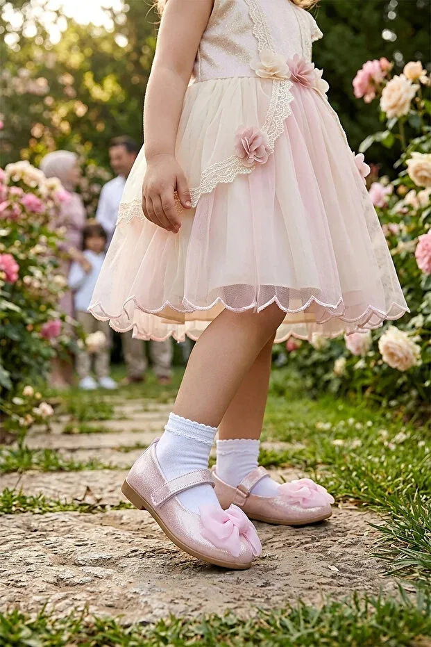 Детские балетки для девочек с принтом Kiko Kids, Pink — фото 3