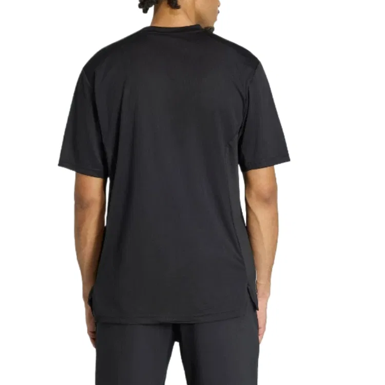 Футболка с круглым вырезом, облегающая, Adidas, Black — фото 3
