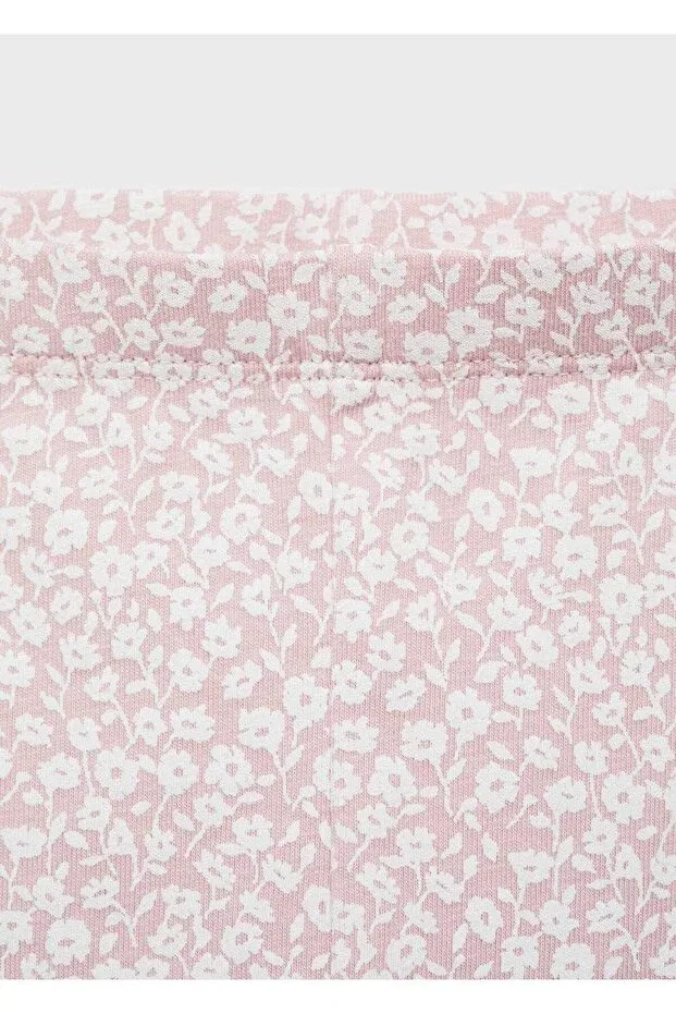 Детские леггинсы для девочек с цветочным принтом Mango Baby, Pink — фото 3