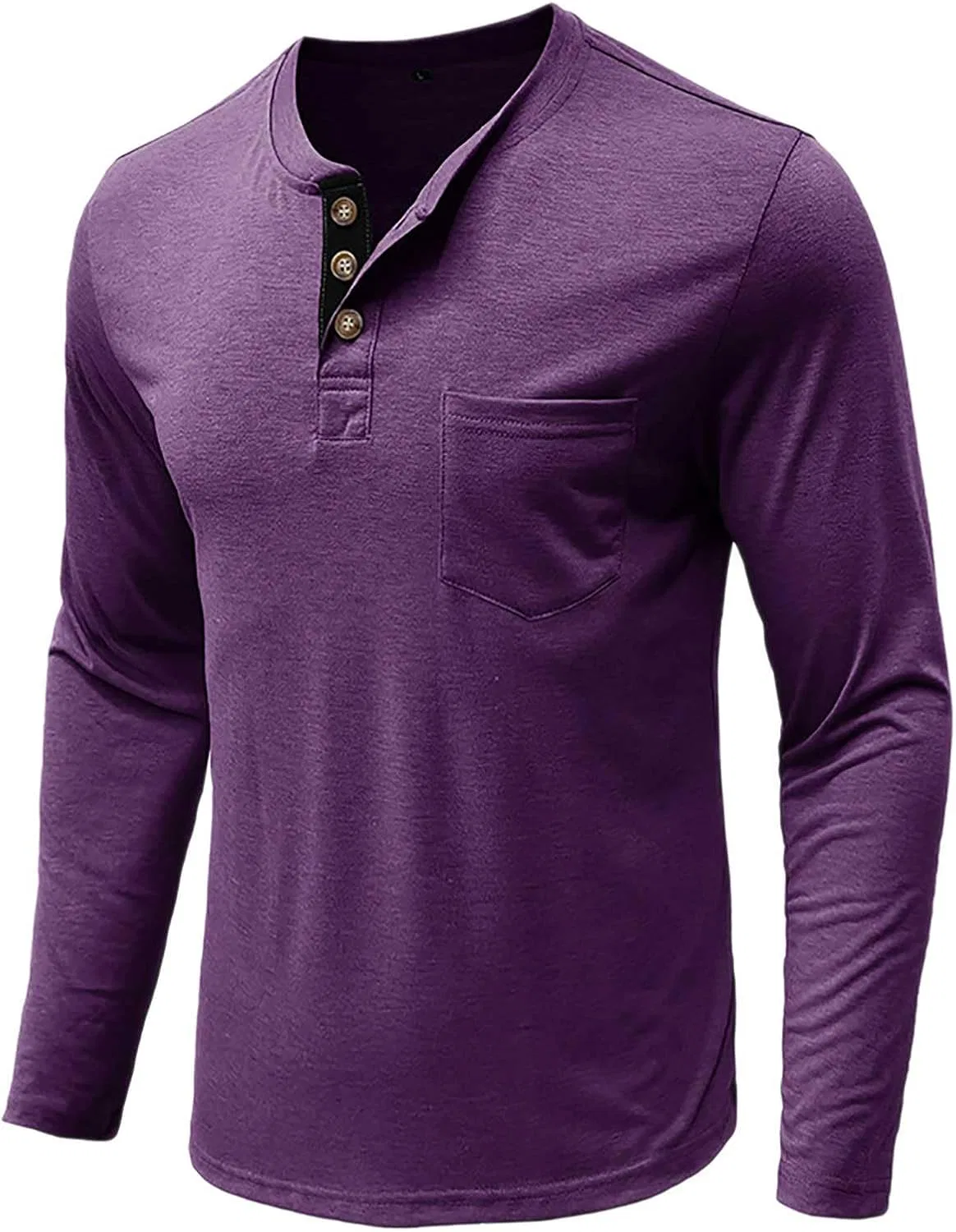 Мужская облегающая футболка поло с пуговицами Generic, Purple — фото 4