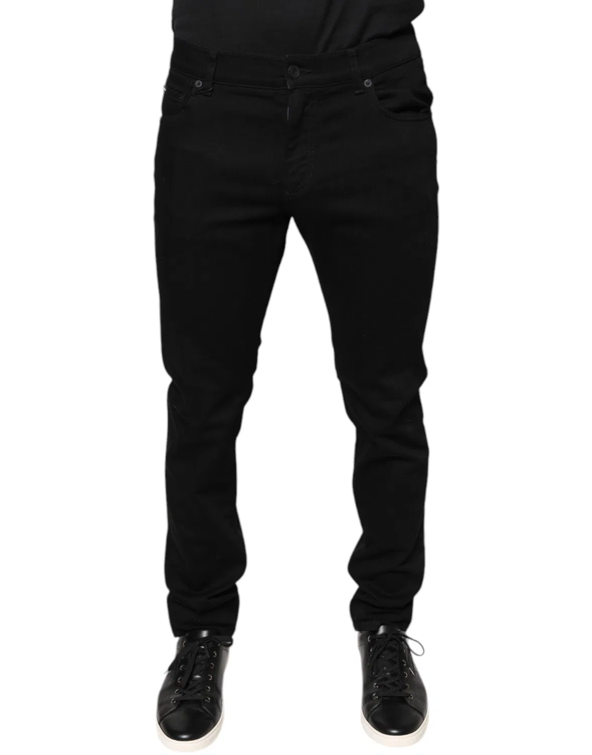 Мужские джинсы скинни с логотипом Denim Jeans Dolce & Gabbana, Black