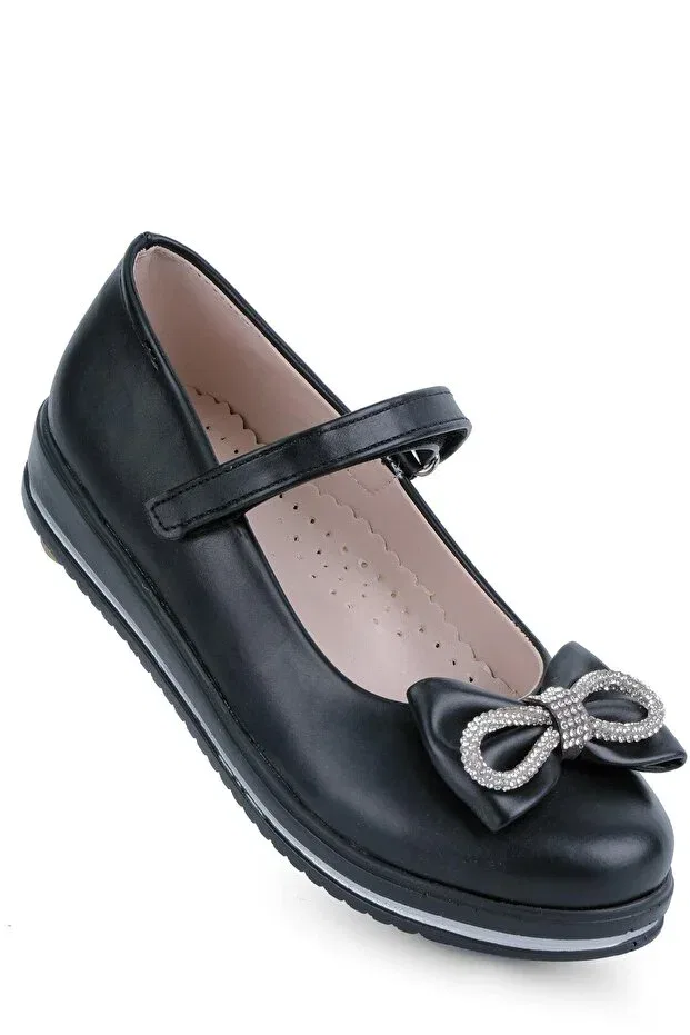 Детские ортопедические балетки для девочек с принтом Kaptan Junior, Black Gray