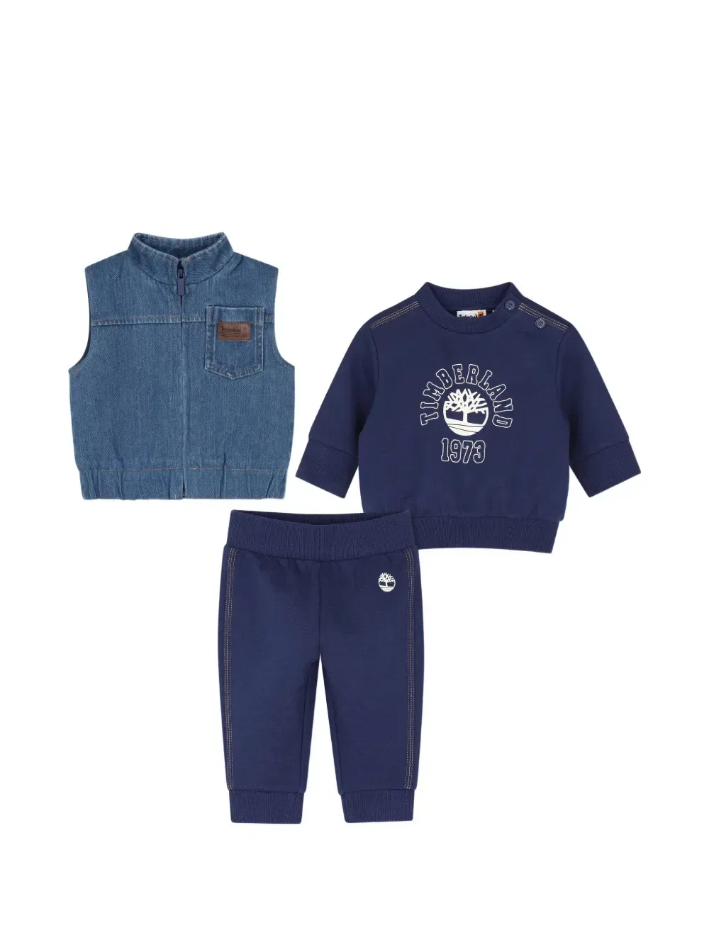 Спортивный костюм с жилетом и логотипом Timberland Kids, синий