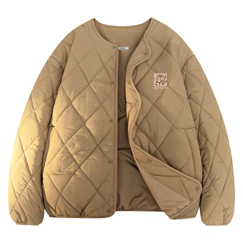 Детский пуховик с логотипом Light Coffee MINISO, Light Coffee (Wealth and Prosperity Chest Logo)