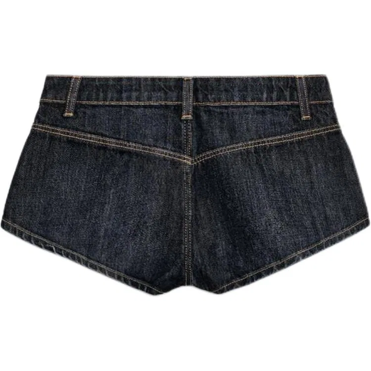 Женские джинсовые шорты с эффектом потертости Trf, ZARA, Dark Indigo Cyan — фото 3