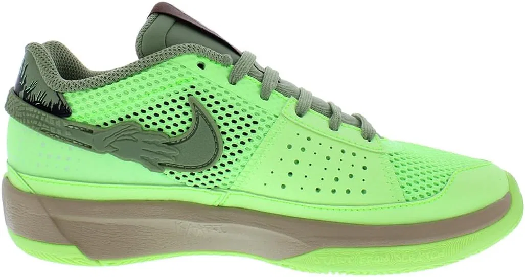 Детские баскетбольные кроссовки Nike Ja 1, Lime Blast/Oil Green/Black-Green — фото 2