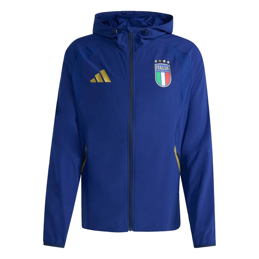Куртка ADIDAS PERFORMANCE Between-Season Jacket 'Italy Tiro Travel Full Zip' синего цвета — фото 2
