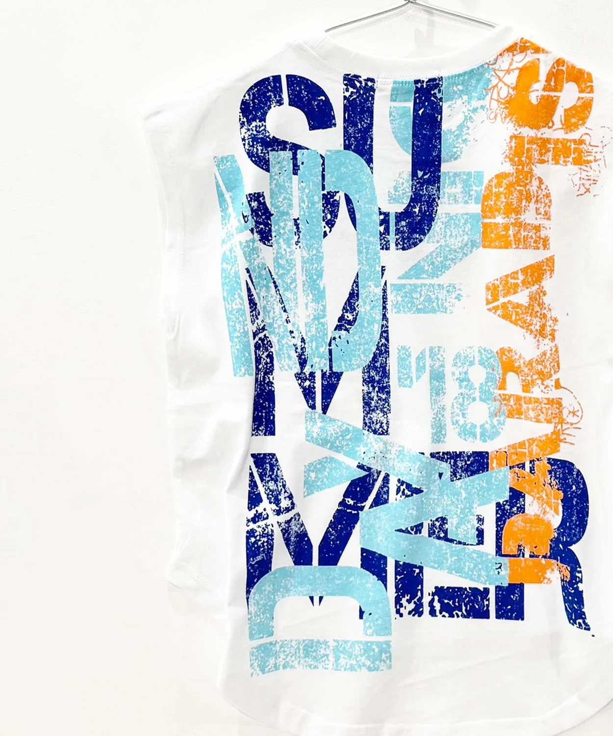 Детская футболка без рукавов с принтом Graphic Back Print SHISKY, White