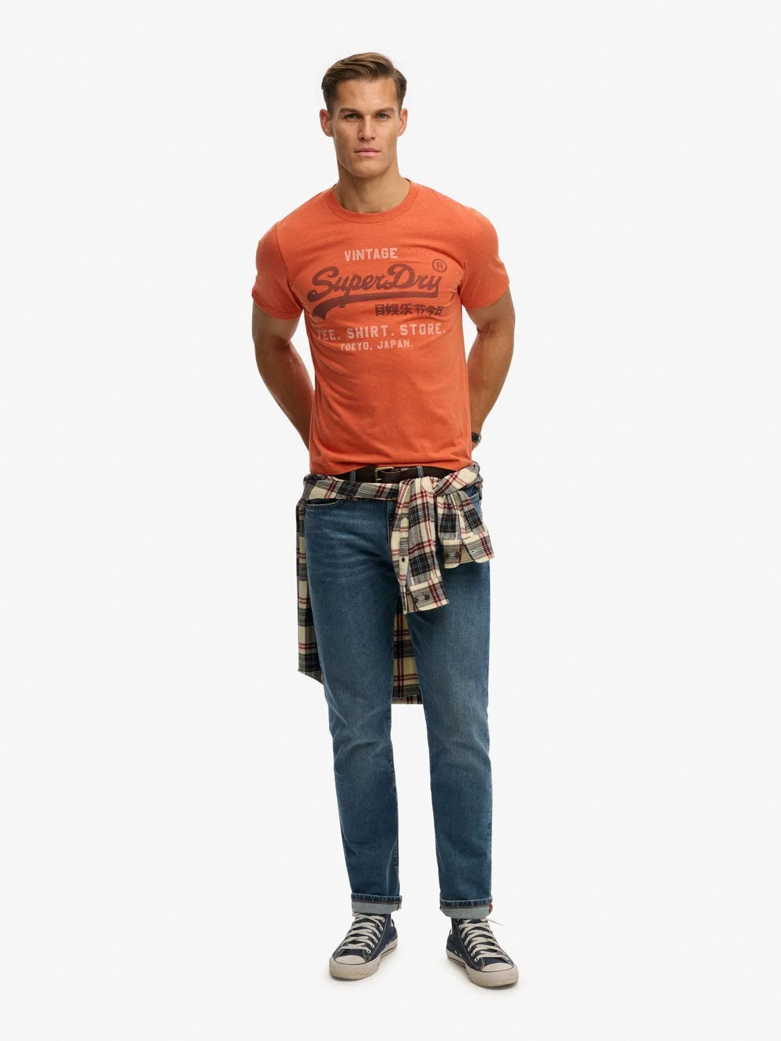 Футболка свободного кроя Superdry Vintage Logo Heritage, оранжевый — фото 4