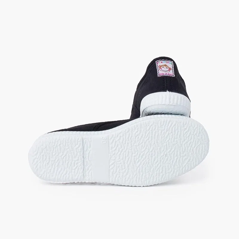 Детские кеды без шнурков Pisamonas No-lace Rubber Toe Canvas Shoes, Black — фото 3
