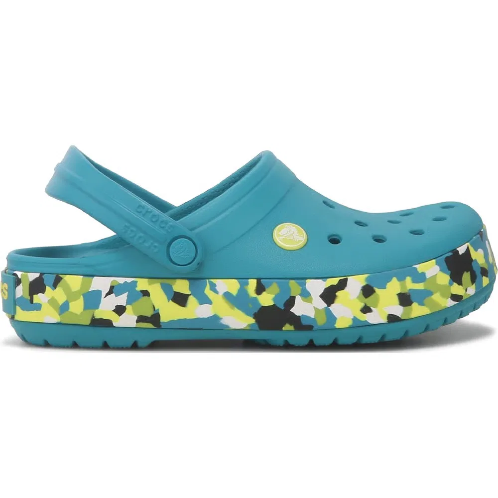 Детские сабо Crocband с мраморным рисунком Crocs, Teal Multi Marble — фото 2