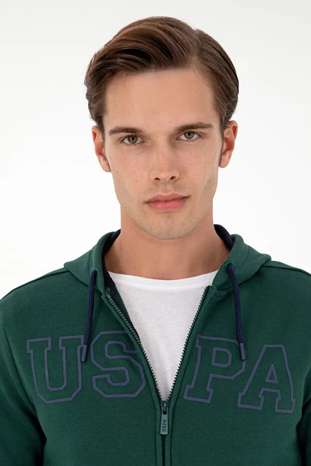 Мужской кардиган с длинным рукавом U.S. Polo Assn., Dark Green — фото 2