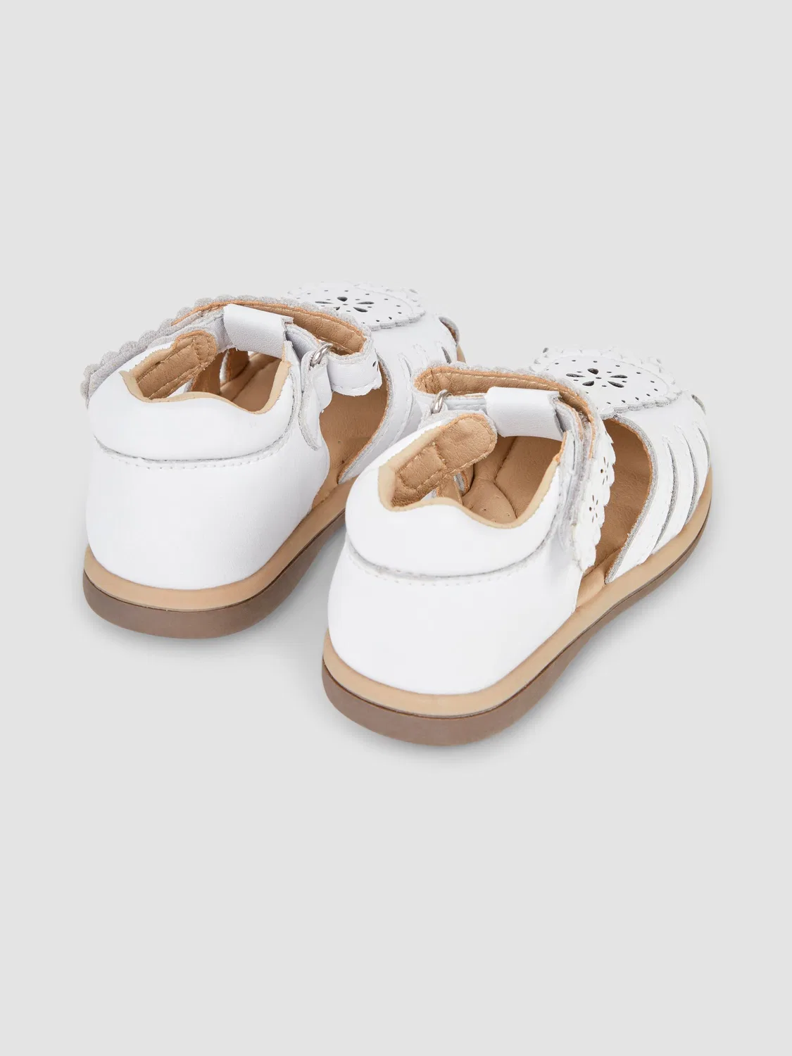 Сандалии Pretty Leather Closed Toe JoJo Maman Bébé, белый — фото 3