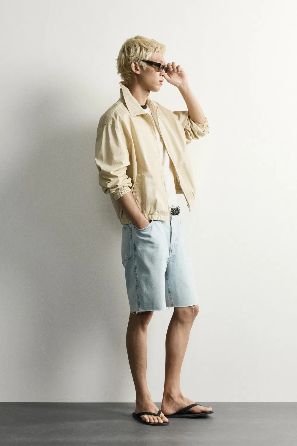 Прямые джинсовые шорты-бермуды ZARA, Light blue — фото 4