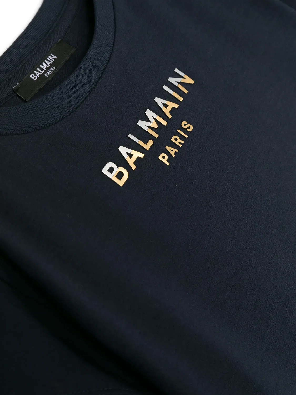 Футболка с аппликацией логотипа Balmain, темно-синий — фото 3