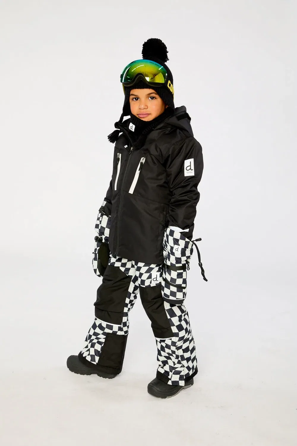 Детский комплект зимний Two Piece Teknik Snowsuit Deux par Deux, Black and White — фото 3