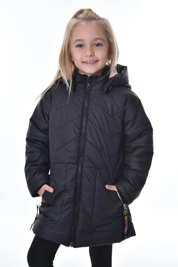 Детское пальто для девочек пуховое Öfi Kids, Black
